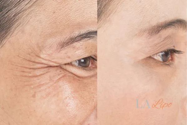 Before and after results of woman - HI-fu wrinkles reduction treatment Woodham Ferrers
