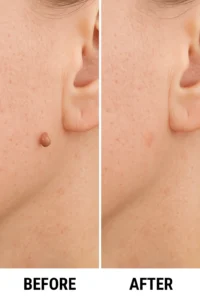 Skin tags removal Woodham Ferrers before and after